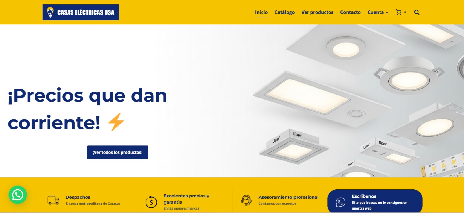 Desarrollo de tienda online y catálogo digital para Casa Eléctrica DSA.